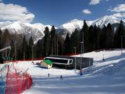 Schietstuk naar het dalstation – hier komen de pistes B1, B2 en B3 samen