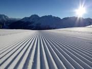 Perfect geprepareerde piste in het skigebied Ski Arlberg
