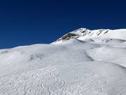 Diepe sneeuwhellingen tussen Leist en Plattis