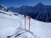 Pisteafzettingen met nummers van de pistes