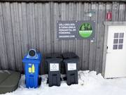 Afvalscheiding in het skigebied Tänndalen