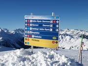 Pistebord bij een splitsing