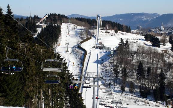 Grootste skigebied in het Hochsauerlanddistrict – skigebied Winterberg (Skiliftkarussell)