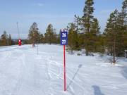 Piste-markering in het skigebied Idre Himmelfjäll