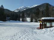 Beginnersgebied bij de oefenlift in het dal
