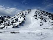 Moeilijke afdaling Steinkogel vooraan