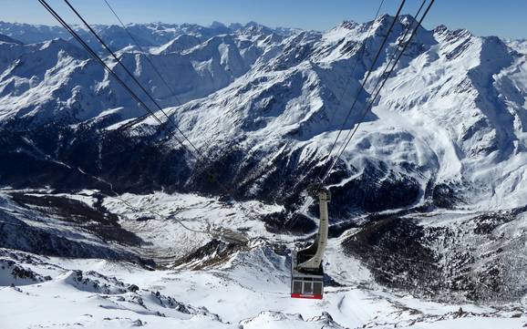Grootste hoogteverschil in het Schnalstal – skigebied Schnalstaler Gletscher (Schnalstal-gletsjer)
