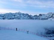 Avondsfeer bij het bergstation Karjoch