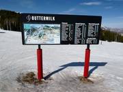 Piste-informatie op de Buttermilk Mountain
