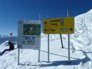 Pistebewegwijzering in het skigebied Damüls-Mellau