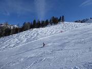 Skiroute Sennjoch naast de Quellenafvaart