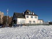 Rifugio Ciampedie midden in het skigebied