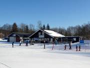 Skihut bij het dalstation