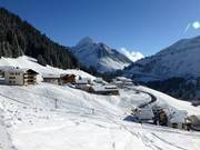 Uitzicht op de accommodaties in Damüls