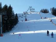 Moeilijke afdaling bij de Pfriemesköpflbahn