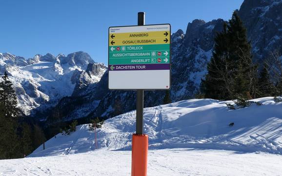 Dachstein-Salzkammergut: oriëntatie in skigebieden – Oriëntatie Dachstein West – Gosau/Russbach/Annaberg