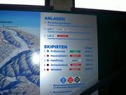 Informatie over de geopende liften bij het dalstation