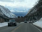Little Cottonwood Canyon met de regio Salt Lake City op de achtergrond