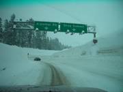 Route vanaf de snelweg naar het skigebied
