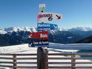 Informatieborden in het skigebied