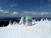 Pistebewegwijzering in het skigebied van Big White