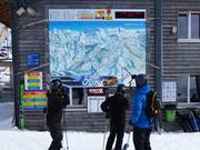 Gedetailleerd pisteplan met bedrijfsinformatie bij Sillerenbühl