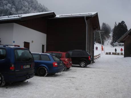 Bayerische Oberland: bereikbaarheid van en parkeermogelijkheden bij de skigebieden – Bereikbaarheid, parkeren Rabenkopf – Oberau