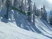Volledige besneeuwing in het skigebied