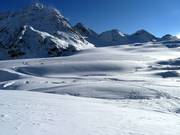 Uitzicht op de loipe op de Pitztaler gletsjer