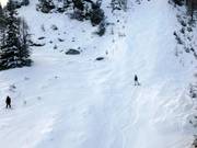 Vrij skigebied onder de Powder Shuttle