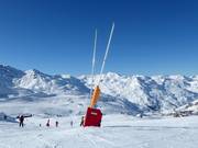Sneeuwlansen in het skigebied Les 3 Vallées
