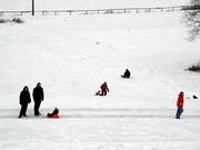 De rodelhelling onder de skipiste