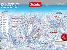 Pistekaart SkiWelt Wilder Kaiser-Brixental