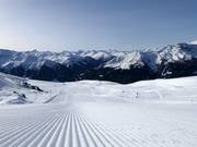 Perfect geprepareerde piste in het skigebied Madrisa