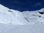 Moeilijke piste Erika aan de Laubersgrat