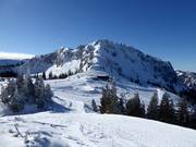 Uitzicht op het bergstation met Scheibenwand