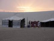 Zonsondergang op de camping