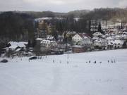 Uitzicht op de piste en Leutstetten