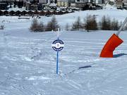 Piste-markering in Sestrière
