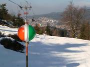 Pisteafzettingen in het skigebied