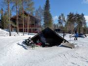 Open haard in het skigebied