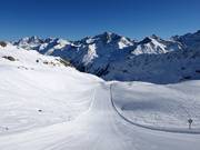 Zwarte Schmugglerpiste bij de Weißseejochbahn