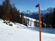 Dubbele markering van de pistes