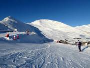 Oefenpiste bij de transportband in Pla d'Adet