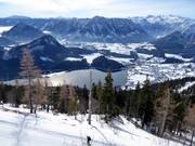 Uitzicht vanaf het skigebied Loser op de Altausseer See