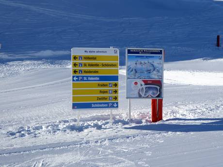 Reschenpass: oriëntatie in skigebieden – Oriëntatie Schöneben (Belpiano)/Haideralm (Malga San Valentino)