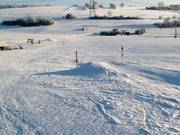 Een kleine schans op de piste