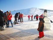 Families en kinderen bij het dalstation