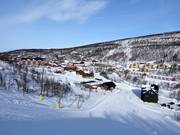 Uitzicht op de accommodaties in Hamrafjället