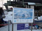 Pistekaart bij het dalstation van de stoeltjeslift